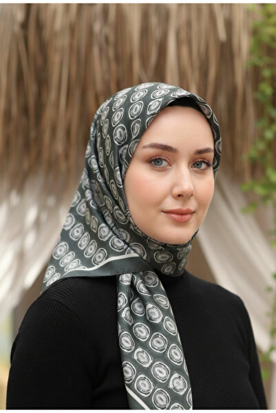 Silk Home Шарф Tivil Іpek IST 1000- 3 Хакі зелений Геометричний візерунок