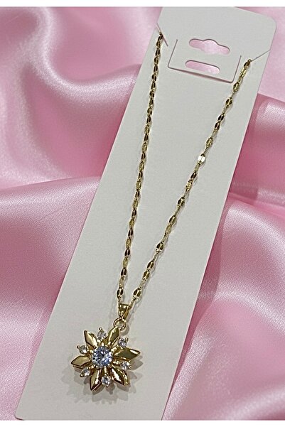 EFSU BİJUTERİ 316L Paslanmaz Çelik Dönen Yonca Çark Kolye(Stres Kolyesi)