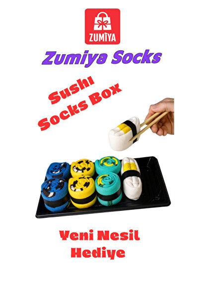 Zumiya مجموعة جوارب هدية للجنسين من صندوق السوشي 2
