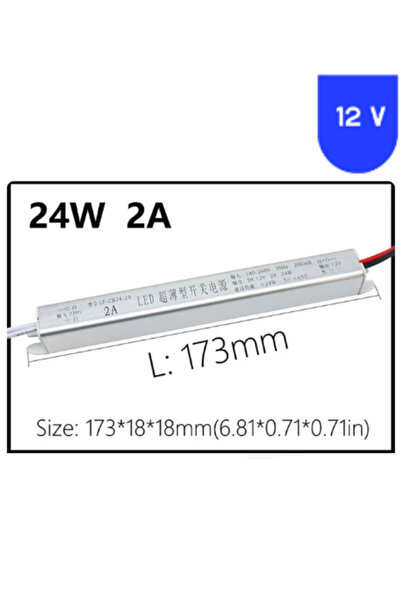 POWERR LED AYDINLATMA 12 Volt 2 Amper Kalem Ultra İnce Metal Kasa Trafo
