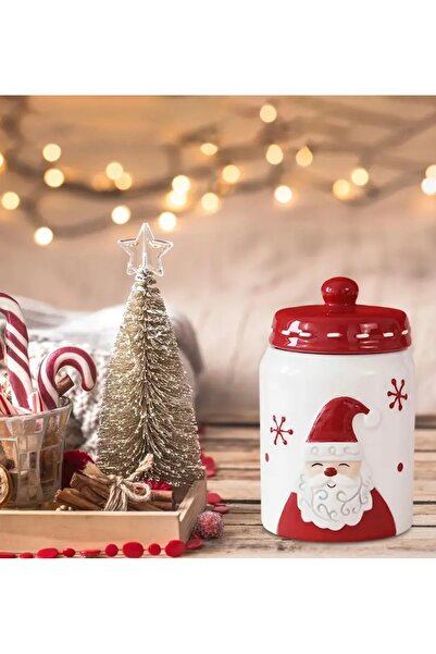 evdeki atölyem Noel baba desenli dekoratif kavanoz,yılbaşı hediyesi ,dekorati...