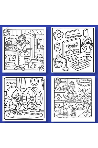 COZY Carte de colorat - 100 de ilustratii Cute and - Girl Moments