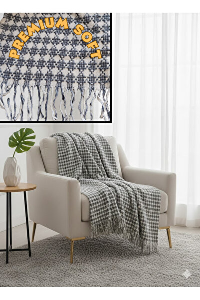 SEVHOME CONCEPT Patterned Soft Textured Decorative Blanket 200X220 cm