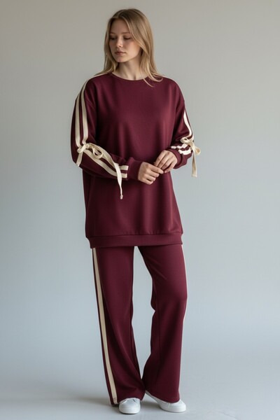 Molly Nelly Kadın Kurdela Detaylı Rahat Pantolon Takım