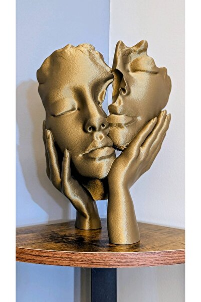 diğerr1 Aşık Çift Yüz Figürü Heykel – Modern Dekoratif Biblo