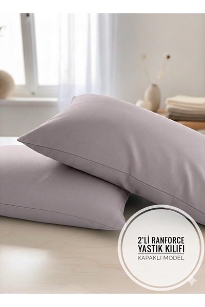 Marlenka Home Tex 2 Lİ YASTIK KILIFI KAPAKLI MODEL PAMUKLU RANFORCE KUMAŞ SOF...