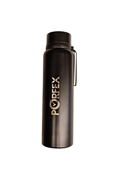 PORFEX ترمس أسود مع مؤشر درجة الحرارة 1 لتر.