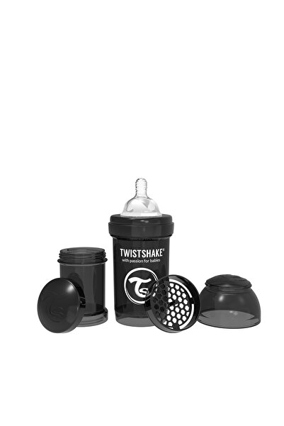 Twistshake Biberon anti-colici, 180 ml, Black