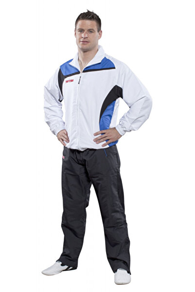 Top Ten "Premium Class" tracksuit with black pants, Top Ten, White-Blue, 164cm