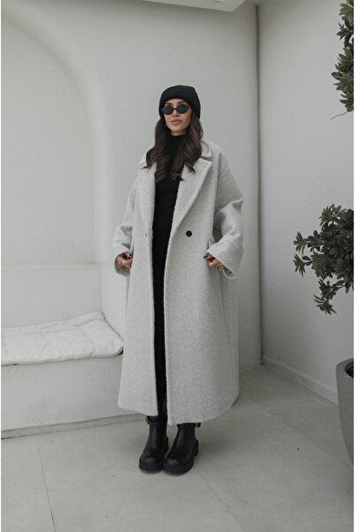 Havoş Stone Color Lasa Boucle Coat