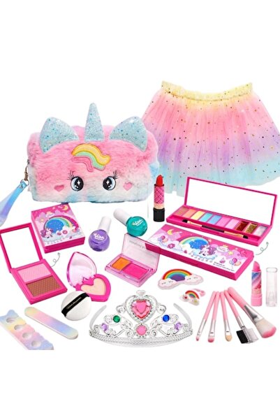 OEM Unicorn kids makeup set, 22 pieces, lipsticks, eyeshadows, nail polish, bag, for girls 3-12 years old
