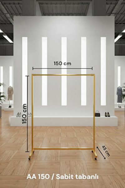 NovaLand Metal Konfeksiyon Ayaklı Elbise Askılık Sabit 150x150x45