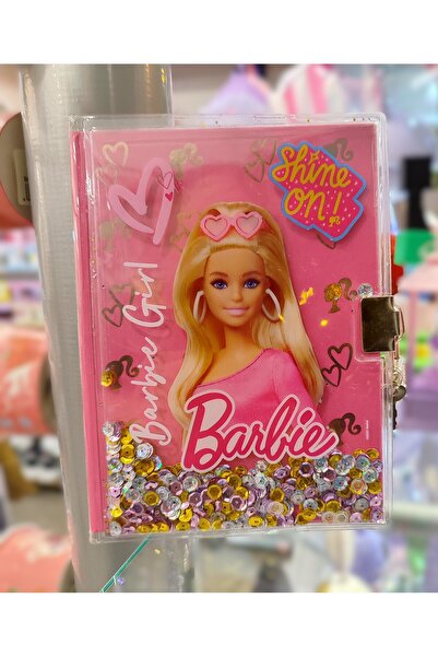 ada çanta kırtasiye Barbi Figured Hardcover Locked Sequin Diary Journal Multi-Purpose A5 Size Lined Notebook Ad965521