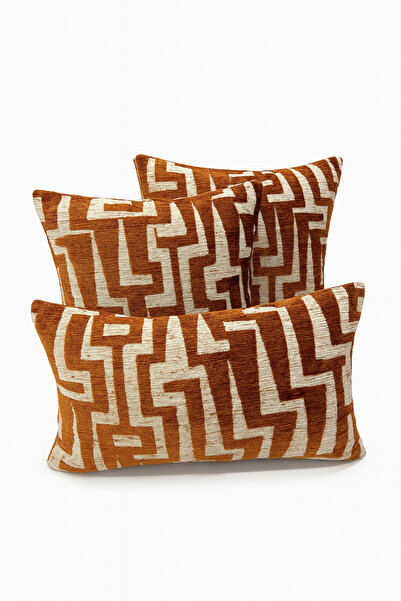 KAYALI HOME '' Labir'' Premium Decorative Triple Set Throw Pillow Cover