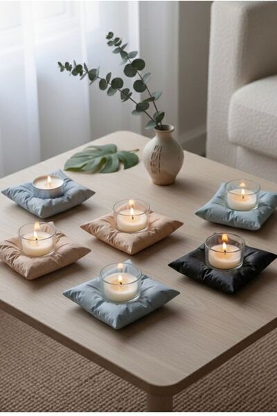 ALTUNOĞLU TASARIM Alçı Dekoratif Tealight Mumluk – El Yapımı Modern Tasarım ADET