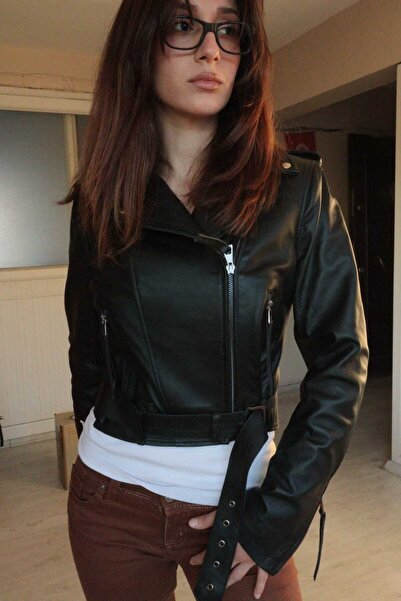 MİRENA LEATHER Women's Black Genuine Leather Jacket