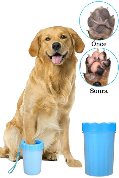Privo Köpek Pati Yıkama ve Temizleme Aparatı Orta Boy 11x9 cm Mavi
