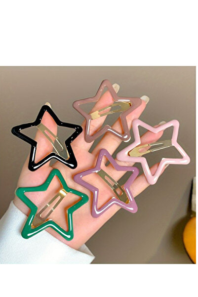 ELAS HOME Kız Çocuk Büyük Boy Yıldız Toka 3'Adet