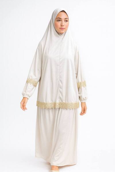 LA SEFA Two-Piece Lace Prayer Dress Jersey