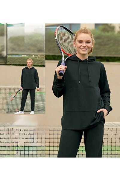 Aydoğan Women's Dark Green Tracksuit Set