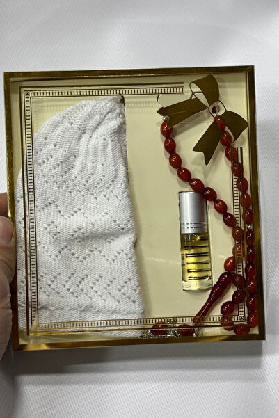 Muensu 1 Adet Beyaz Takke Esans Tesbih Seti, Hac Umre Hediyelik Eşya, Ucuz Takke Seti, Tesbih Set