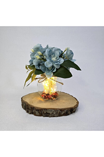 STDEKOR Decorative Vase with Blue Jasmine Flowers and Led Lights