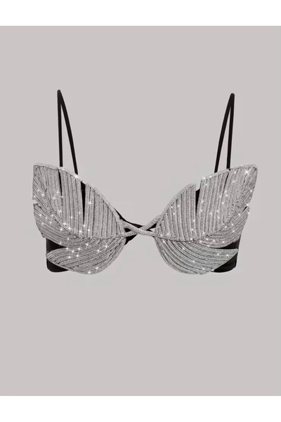 Belle Bellegance Yaprak büstiyer korse taşlı parlak parti