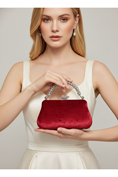 Wedding Fashion Geantă de seară pentru femei din catifea ondulată de lux, cu ...