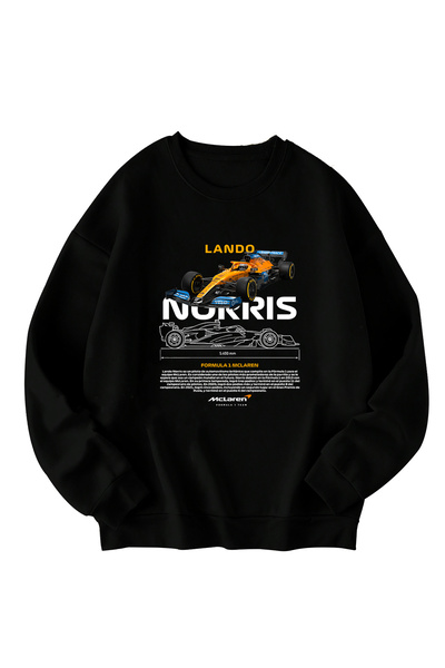 SVART WEAR لاندو نوريس ميامي مطبوع قصة فضفاضة سويت شيرت للجنسين