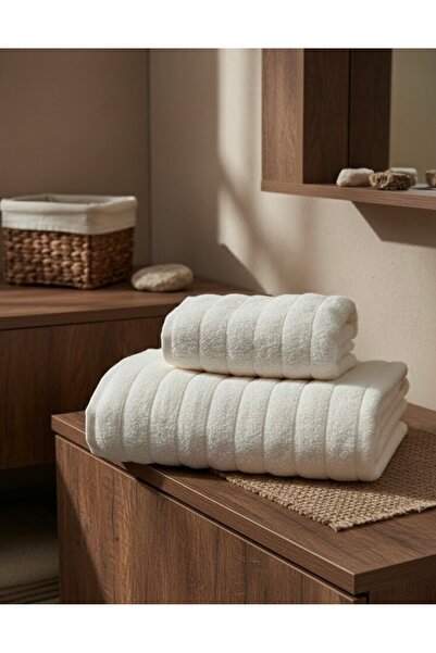 COTTOWEL'S طقم حمام من القطن الدقيق مكون من قطعتين / منشفة حمام 90×150 / منشف...