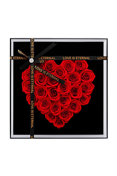 OEM Box of 33 Red Soap Roses in Heart Shape 29x29 cm with Premium LED