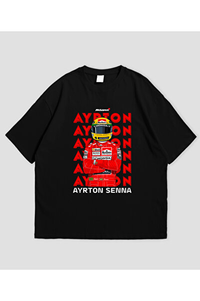 SVART WEAR Оверсайз унисекс тениска с принт на Айртон Сена