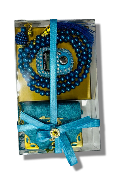 Muensu 1 Adet Turkuaz Zikirmatik Yasin Tesbih Seti, Hac Umre Malzemesi, Hediy...