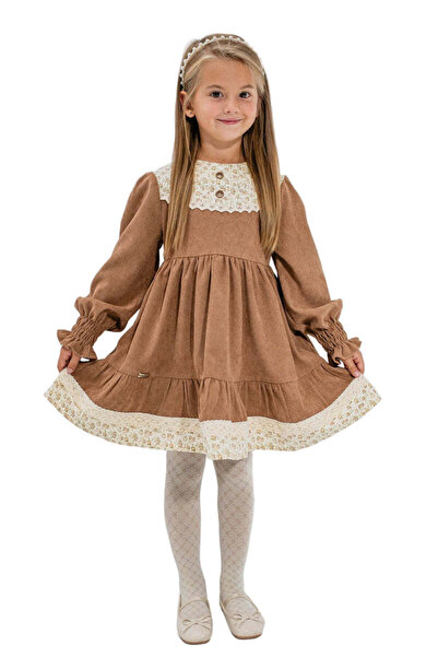 SUZIE AYSEL – Rochie din catifea cu nervuri, cu fustă plisată, detalii floral...