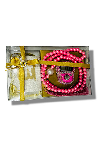 Muensu 1 Piece Light Pink Zikirmatik Yasin Prayer Beads Set, Hajj Umrah Mater...