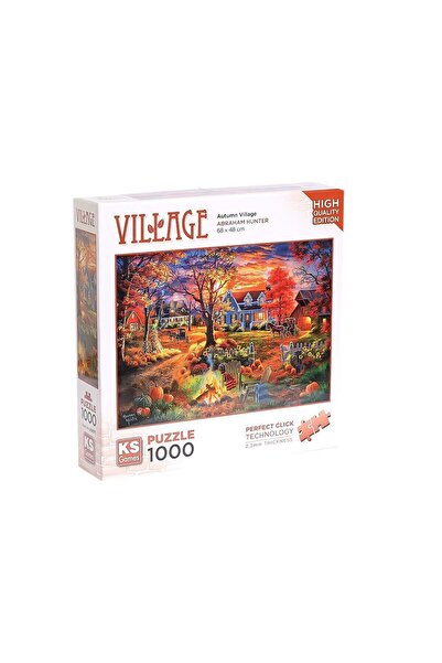Ks Puzzle لغز نيسي وورد 20671 قرية الخريف مكون من 1000 قطعة - لغز كيه إس
