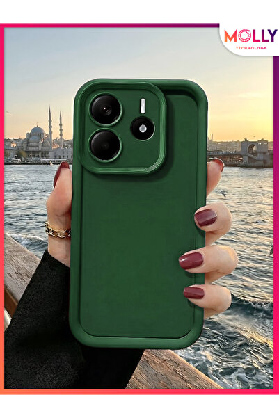 Molly Pine Green Edges Thick Pan Silicone Case for Xiaomi Redmi Note 14 4g