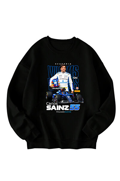 SVART WEAR Карлос Сайнц Принтирана унисекс суитшърт с голям размер