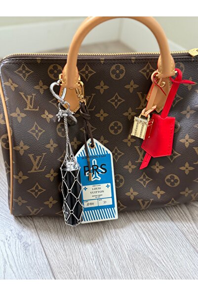 Rossetto Atelier Silver Love Lipstick Pouch Bag Charm Keychain