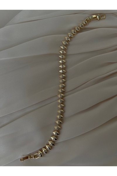 Dore 14K Altın Görünümlü Zirkon Taşlı Zarif Bileklik