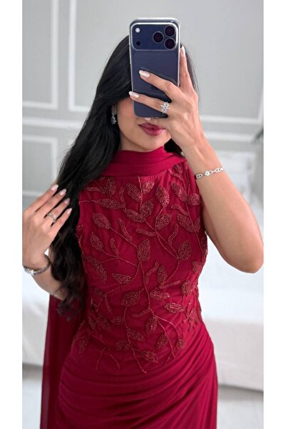 LAHFH فستان سهره احمر