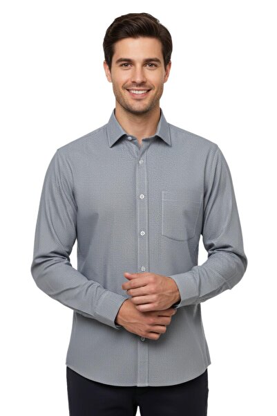 ADVANTE قميص رجالي كلاسيكي بأكمام طويلة وجيب واحد BGL-ST04822
