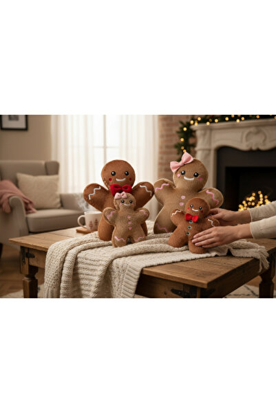 K-LAY 4'lü set 30 cm kurabiye adam ve kız 20 cm kurabiye adam ve kız yılbaşı ...