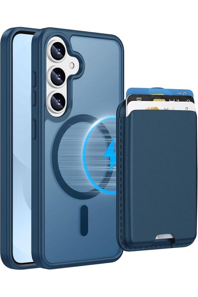Kipgsm Samsung Galaxy S25 Fe Uyumlu Kılıf Magsafe Kartlıklı Cüzdanlı Arka Yüz...