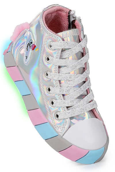 Kiko Kids Unicorn Fermuarlı Işıklı Kız Bebek Spor Ayakkabı