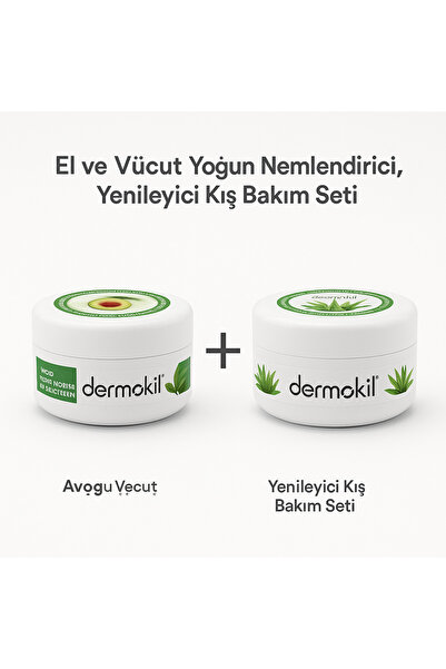 Dermokil EL ve Vücut Bakım Seti Aloe Vera Özü & Kil 300 ml + Avokado Yağı Kil...