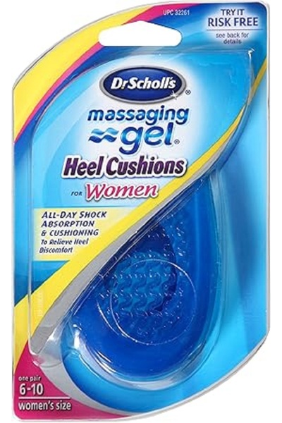 Dr.Scholl’s وسائد كعب دكتور شولز مع جل تدليك للراحة والطاقة، زوج واحد للنساء