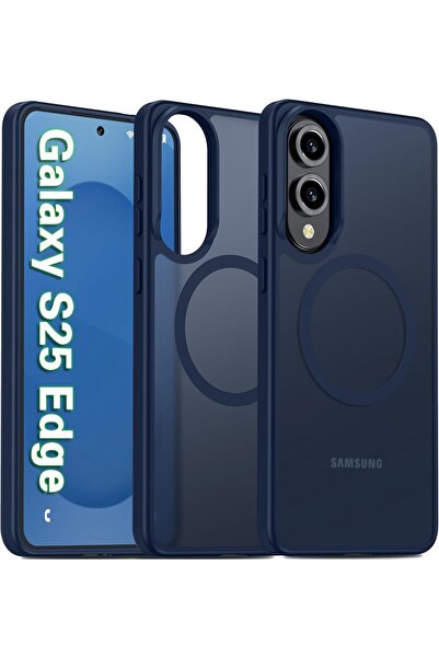 Kipgsm Samsung Galaxy S25 Edge Uyumlu Kılıf Magsafe Şarj Destekli Yumuşak Ken...