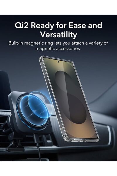 GEAR4 جراب حماية هجين شفاف لهاتف Samsung S25 Ultra مع زوايا حماية من الصدمات وتوافق MagSafe