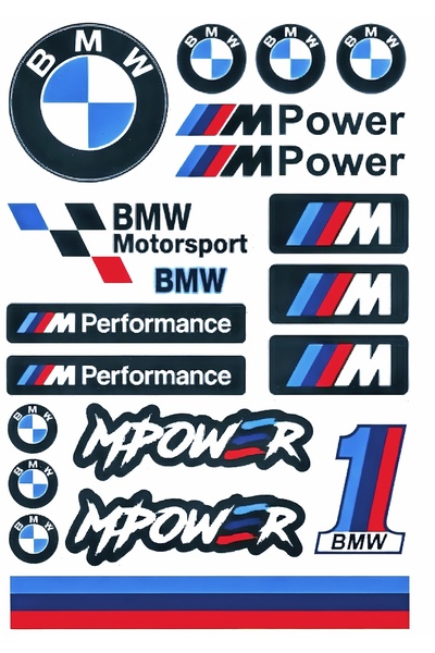 Limitless Design BMW M & Motorsport Sticker Seti – 22x30 cm